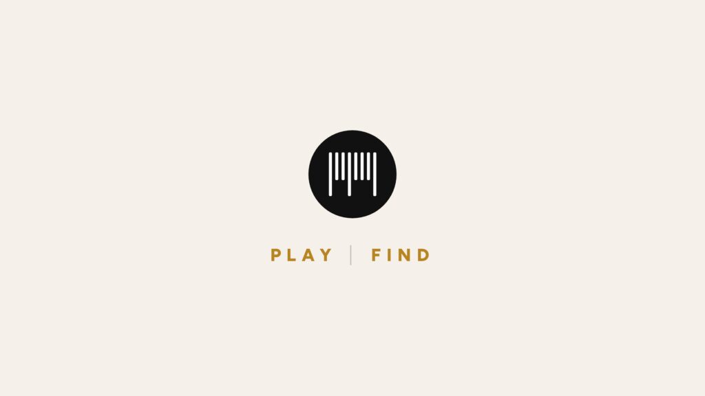 Piano League logo with Play and Find